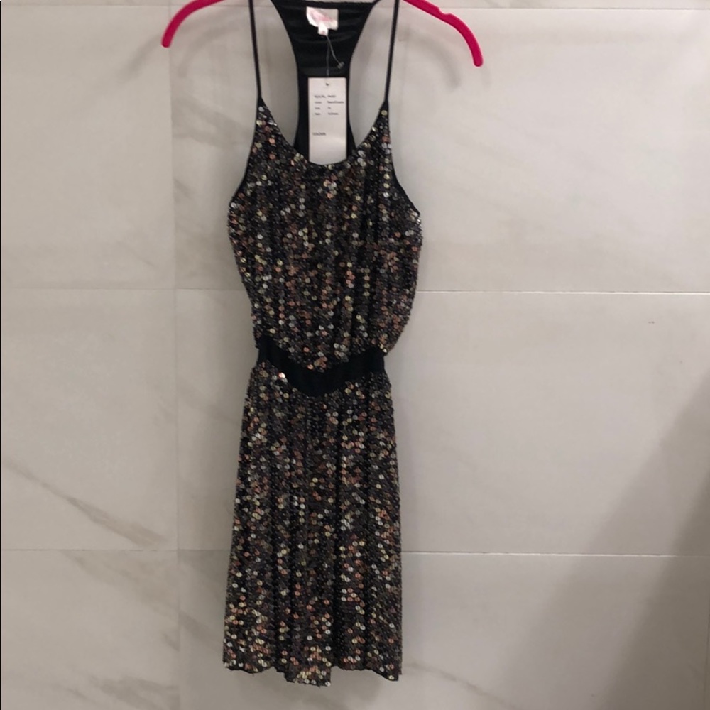 NWT Parker racer back dress with beading. M